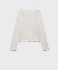 Женский вязаный свитер с длинными рукавами MANGO, White