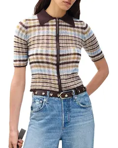 Поло-Свитер Leva с коротким рукавом и застежкой-молнией Rag & Bone, мультиколор