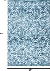 Ковер SAFAVIEH, 244 x 305 см, - коллекция Roslyn - большой - синий, ручной работы с узором trellis, идеально для гостиной, спальни, офиса, столовой (ROS701M)