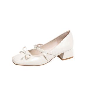 Beijiani Женские туфли Мэри Джейн на массивном каблуке экрю, цвет Ecru