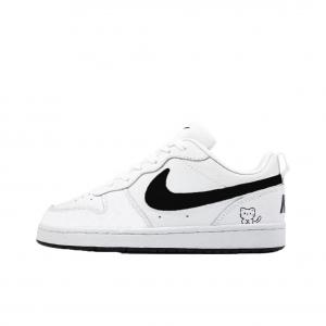 Nike Court Borough Morning Light Footprints Low top Kids' Skateboarding Shoes White Teenagers