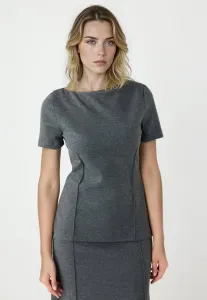 Базовая футболка с коротким рукавом и вырезом-лодочкой Jimmy Key, Grey