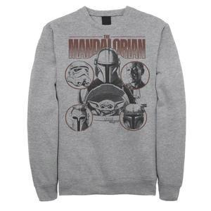 Мужской свитшот с портретными панелями Star Wars The Mandalorian в оттенках серого Ally Licensed Character