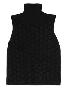 Текстурированный топ с высоким воротом MALIPARMI, черный