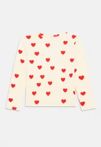 Футболка унисекс с длинными рукавами и сердечками Mini Rodini, White