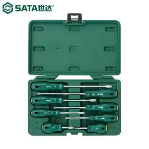 SATA 09306 Набор крестообразных отверток с плоской головкой серии A, 8 предметов, с набором магнитных отверток.
