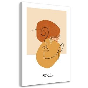 Картина арт-принт KUNSTLOFT Soul Face Line, бежевый