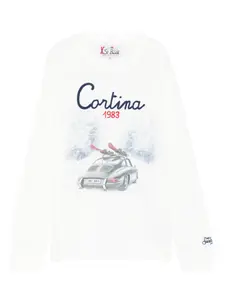 Детская футболка Luton JR с длинными рукавами и принтом Mc2 Saint Barth Kids, белый