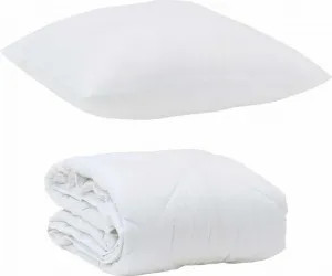 Летнее одеяло с подушкой, 2 шт., белое, из микрофибры vidaXL