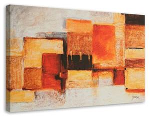 Картина на холсте Feeby Abstrakt Orange wie gemalt, 100x70x2 см, оранжевый