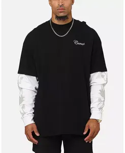 Мужская футболка с длинным рукавом Rosebowl многослойная CARRE, черный