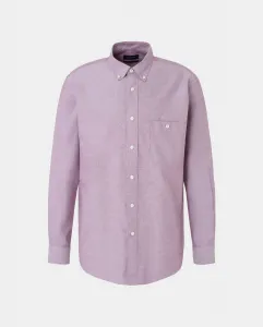 Мужская классическая однотонная рубашка Oxford с длинным рукавом Dustin, бордовый