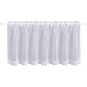 Шторка Elke с петлями на карниз, 1 шт., размер ВxШ: 50x140 см, с полосатым дизайном Gerster, белый