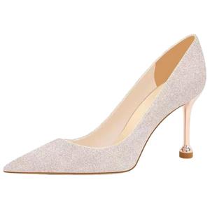 PARK DANCE Тонкие каблуки женские на шпильке - шампань 8 см, цвет Champagne 8cm