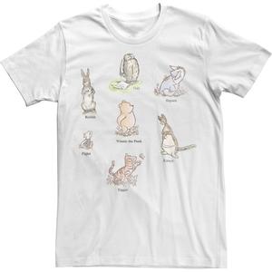 Мужская классическая футболка Disney Winnie The Pooh Group Shot Licensed Character, белый