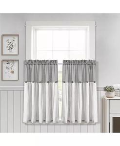 Комплект штор для кухни в деревенском доме на льняных пуговицах, пара — домашний декор в деревенском стиле Lush Decor, белый