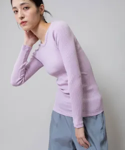 Хлопковый ребристый пуловер с круглым вырезом