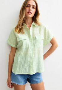 Блуза New Look STRIPED SHORT SLEEVE , Green Pattern/Mottled Green