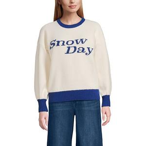 Женский свитер с круглым вырезом из ультрамягкого жаккардового джерси Lands' End