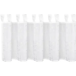 Занавеска на стекло Femke с петлями, 1 шт., комплект SB-петель-бистро FEMKE Gerster, серебристый/белый