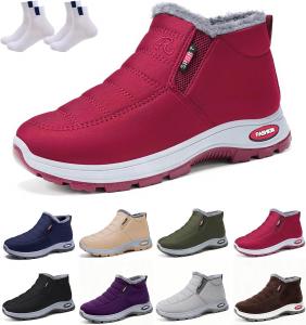 Женские зимние ботинки с утеплителем из овчины, водонепроницаемые, противоскользящие, ортопедические, кроссовки на щиколотку с поддержкой свода стопы, теплые походные ботинки для холодной погоды Generic, Red