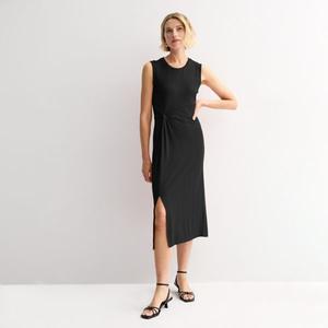 Женское вязаное платье с перекрученным передом Nine West, черный