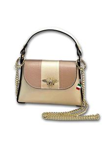 Кожаная сумка через плечо Florence бежевая, розовая примерно 19 см Florence