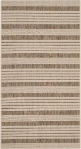 Ковер SAFAVIEH, 61 x 110 см, Washable Rug Outdoor Courtyard Collection - Brown & Bone, без линьки и легкая очистка, идеально для патио, входной двери, прихожей, придверный ковер (CY6062-242)