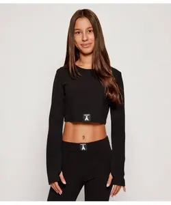 Блуза Cropped fit Patrizia Pepe, черный