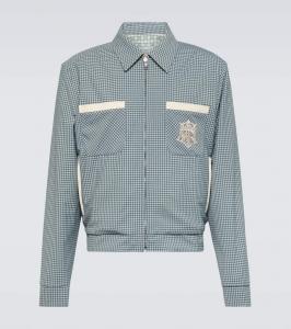 Реверсивный клетчатый бомбер Amiri, Seagrass