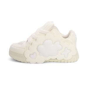 Скользоустойчивые амортизирующие износостойкие легкие дышащие низкие скейтбордские кроссовки Unisex OHJC, белый