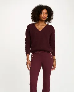Женский джемпер оверсайз с V-образным вырезом Morgan, бордовый