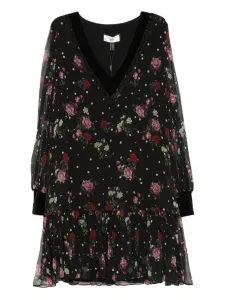 Мини-платье в цветочек в горошек NISSA, черный
