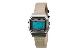 CASIO Мужские часы Retrofit Series с кварцевым механизмом и нейлоновым ремешком, черный циферблат