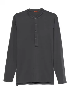 Лонгслив с вырезом "Хенли" Barena, серый