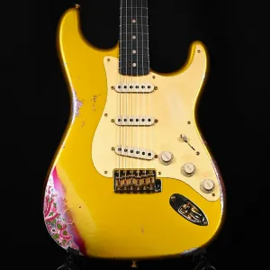 Fender Custom Shop 1962 Stratocaster с золотой фурнитурой, Heavy Relic - Frost Gold / Pink Paisley 2025 (R133909)
