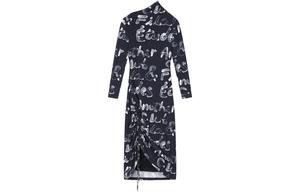 Женское платье с длинным рукавом и принтом по всей поверхности FILA