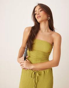 Длинный фактурный бандо оливкового цвета Asos Design