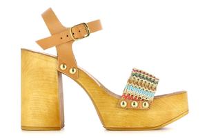 Босоножки на каблуке миди Camila'S, мультиколор