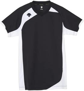 Футболка для волейбола с коротким рукавом Descente, классическая, впитывающая пот, быстросохнущая, эластичная, унисекс, мужская, женская, нелипкая, для тренировок, черная (DSS-4720B)