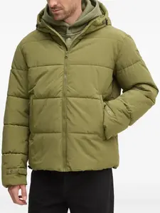 Стёганая куртка с капюшоном Benetton, зеленый