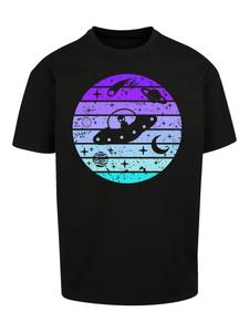 Рубашка F4NT4STIC Retro Alien Weltraum Sonnenuntergang, черный