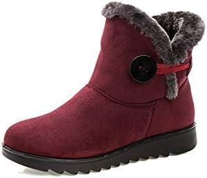 Зимние женские ботинки Снегоступы Теплые ботильоны на меху Водонепроницаемые противоскользящие зимние ботинки для холодной погоды, модные теплые ботинки для прогулок на открытом воздухе и повседневной носки Qacksv, Red