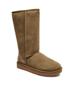 Ботинки кожаные зимние UGG высокие, хаки