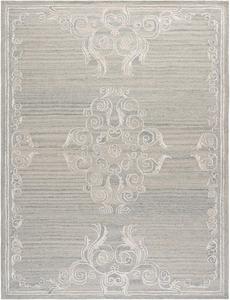 Ковер SAFAVIEH, 244 x 305 см, - коллекция Glamour - большой - silver & ivory, ручной работы из шерсти и вискозы, дизайн French Country, идеально для гостиной, спальни, офиса, столовой (GLM604G)