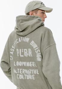 Худи PULL&BEAR WASHED WITH BACK SLOGAN, Grey