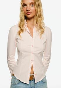 Рубашка WITH WIDE SLEEVES Bershka, светло-розовый