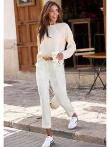 Кремовый вязаный свитер LASCANA