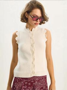 Bianco Lucci Вязаный жилет в натуральном белом