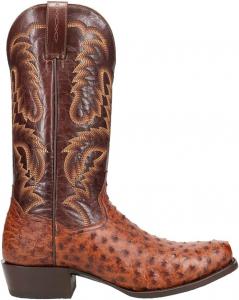 Мужские ботинки Dan Post Marco из страусиной кожи с квадратным носком, на молнии, повседневные, средней высоты - коричневые